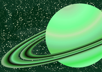 Wall Mural - planet saturn with an asteroid belt. starry colorful space background for your design. fantasy, cart