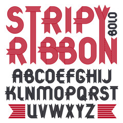 Poster - Set of trendy vector capital alphabet letters isolated. Geometric bold type font, script from a to z can be used for logo creation. Made with stripy decoration.