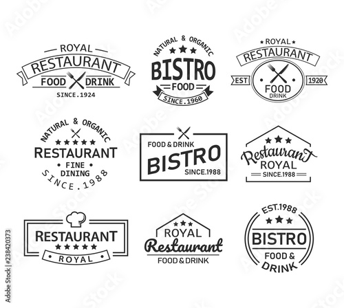 Fotografía Restaurant and cafe retro logo and branding label