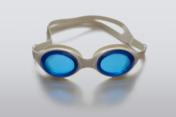 Swimming goggles with blue glasses