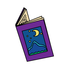 Sticker - vector open book fairytale story