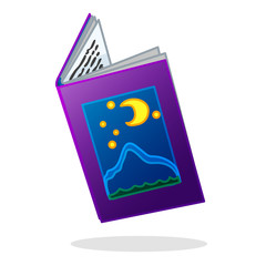 Sticker - vector open book fairytale story