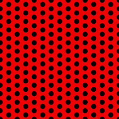 Wall Mural - Seamless vector polka dot pattern black and red. Design for wallpaper, fabric, textile, wrapping. Simple background