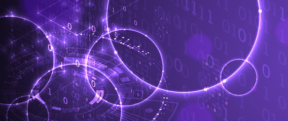 Technology background. Big data concept. Binary computer code.  Vector illustration.