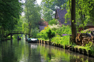 Wall Mural - Spreewald Haus am Fliess - Spree Forest house on the water