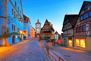 Sticker - Rothenburg Ploenlein bei Nacht - Rothenburg Ploenlein at night