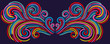 © _aine_ - Colorful abstract curly element for design, swirl, curl. Divider, frame isolated on dark background. Vector illustration.