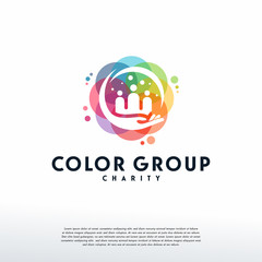 Wall Mural - Colorful Group Care logo vector, Charity logo designs template, design concept, logo, logotype element for template