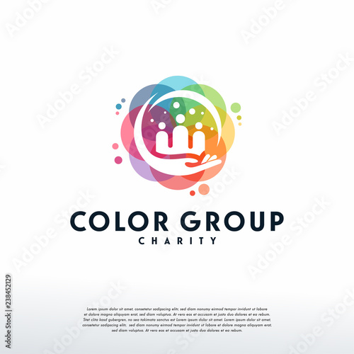 Colorful Group Care Logo Vector Charity Logo Designs Template