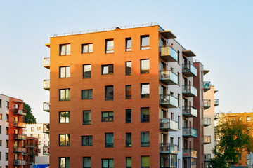 New modern flat apartment building architecture