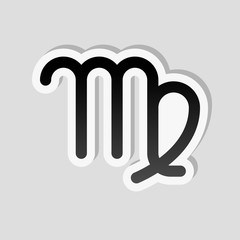 Poster - Astrological sign. Virgo simple icon. Sticker style with white b