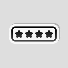 Poster - Pin code interface. Simple icon. Sticker style with white border