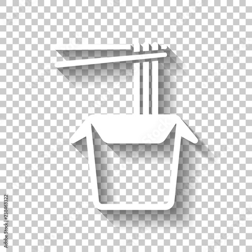 Noodle In Box Asian Food Takeaway Wok Icon White Icon With