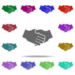 Poster - handshake icon. Elements of Human Rights in multi color style icons. Simple icon for websites, web design, mobile app, info graphics
