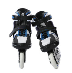 Wall Mural - pair of inline roller skates on white background