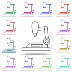 Poster - microscope icon. Elements of intelligence in multi color style icons. Simple icon for websites, web design, mobile app, info graphics