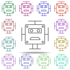 Poster - robot icon. Elements of intelligence in multi color style icons. Simple icon for websites, web design, mobile app, info graphics