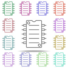 Poster - chip icon. Elements of intelligence in multi color style icons. Simple icon for websites, web design, mobile app, info graphics