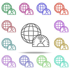 Poster - Earth rotation speed icon. Elements of intelligence in multi color style icons. Simple icon for websites, web design, mobile app, info graphics