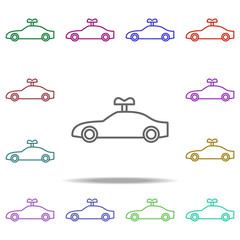 Poster - mechanical car icon. Elements of intelligence in multi color style icons. Simple icon for websites, web design, mobile app, info graphics