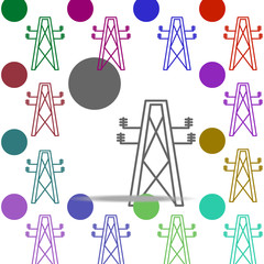 Poster - electric pole icon. Elements of intelligence in multi color style icons. Simple icon for websites, web design, mobile app, info graphics