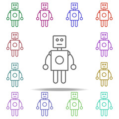 Poster - robot icon. Elements of intelligence in multi color style icons. Simple icon for websites, web design, mobile app, info graphics