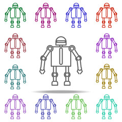 Poster - robot icon. Elements of intelligence in multi color style icons. Simple icon for websites, web design, mobile app, info graphics