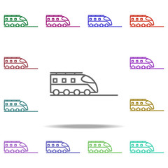 Poster - train icon. Elements of intelligence in multi color style icons. Simple icon for websites, web design, mobile app, info graphics