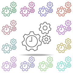 Poster - Settings time icon. Element of time value icon for mobile concept and web apps. Thin line Settings time icon can be used for web and mobile on white background