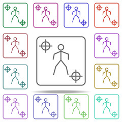 Poster - 3d games icon. Elements of Virtual Reality in multi color style icons. Simple icon for websites, web design, mobile app, info graphics