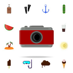 Poster - camera colored icon. summer icons universal set for web and mobile