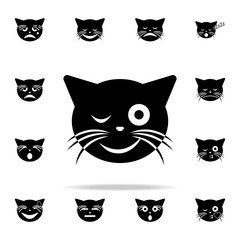 Naklejka na meble wink cat icon. cat smile icons universal set for web and mobile