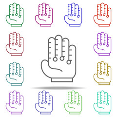 Poster - virtual reality gloves icon. Elements of intelligence in multi color style icons. Simple icon for websites, web design, mobile app, info graphics