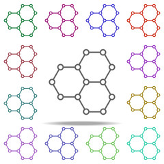 Poster - cells icon. Elements of intelligence in multi color style icons. Simple icon for websites, web design, mobile app, info graphics