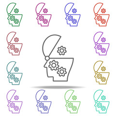 Poster - control of thoughts icon. Elements of intelligence in multi color style icons. Simple icon for websites, web design, mobile app, info graphics