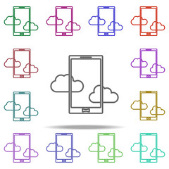 Poster - cloud in phone icon. Elements of intelligence in multi color style icons. Simple icon for websites, web design, mobile app, info graphics