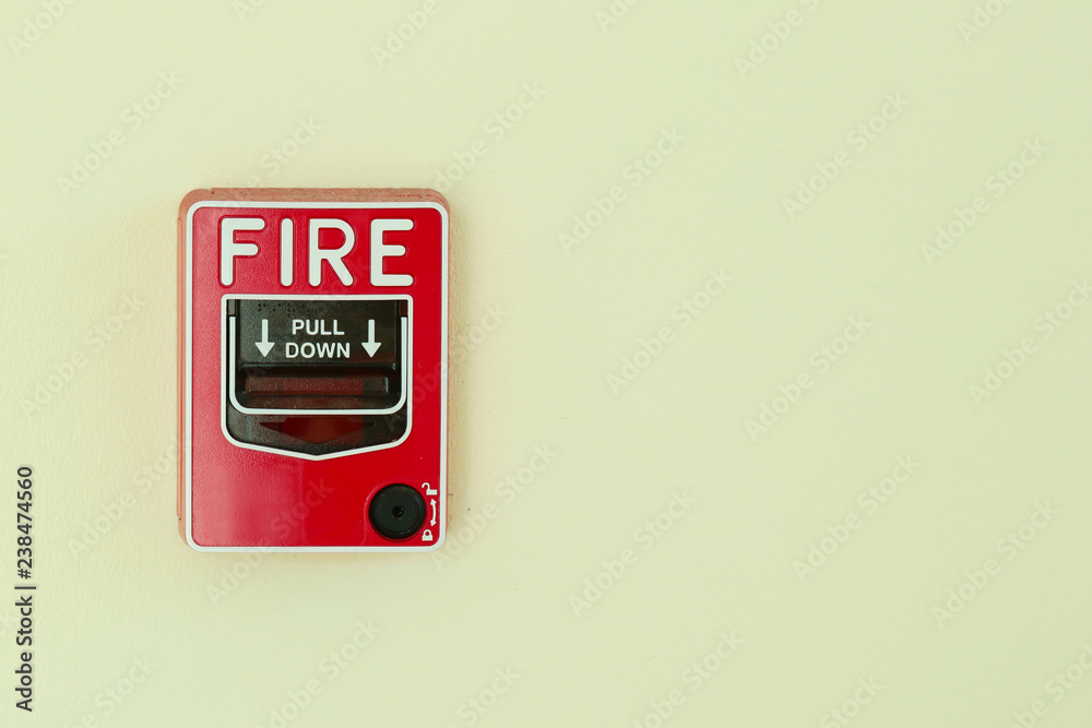 Fire alarm system install on the wall. Stock Photo | Adobe Stock