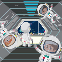 Wall Mural - Astronaut in the spaceship