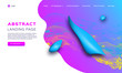 © Decobrush - Gradient fluid shapes Futuristic geometric background. Glowing particles liquid dynamic. Trend gradient design for Web page, mobile app or landing page template. Vector Eps10