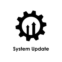 Poster - gear, arrow up, system update icon. One of business collection icons for websites, web design, mobile app