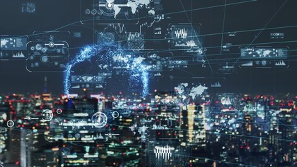 Poster - city and technology concept.