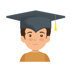 little schoolboy with graduation hat