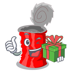 Sticker - With gift set of metallic tin can cartoon