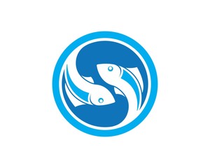 Wall Mural - Fish logo template. Creative vector symbol of fishing club