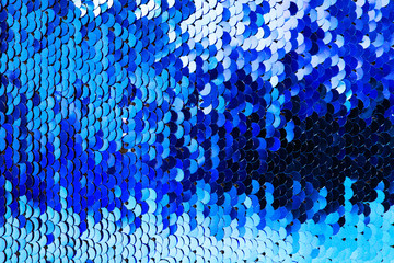 Poster - Blue sequins background