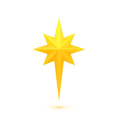 Bright golden christmas star