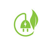 © miztanya - Green Plug Power. Eco energy concept icon