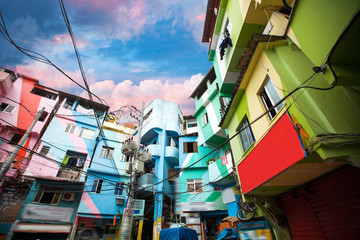 Wall Mural - Rio de Janeiro downtown and favela