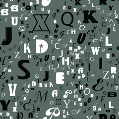 Alphabet and letters. Seamless vector EPS 10 pattern.