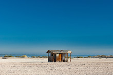 Old Wooden Shack On The Salton Sea In Southern California